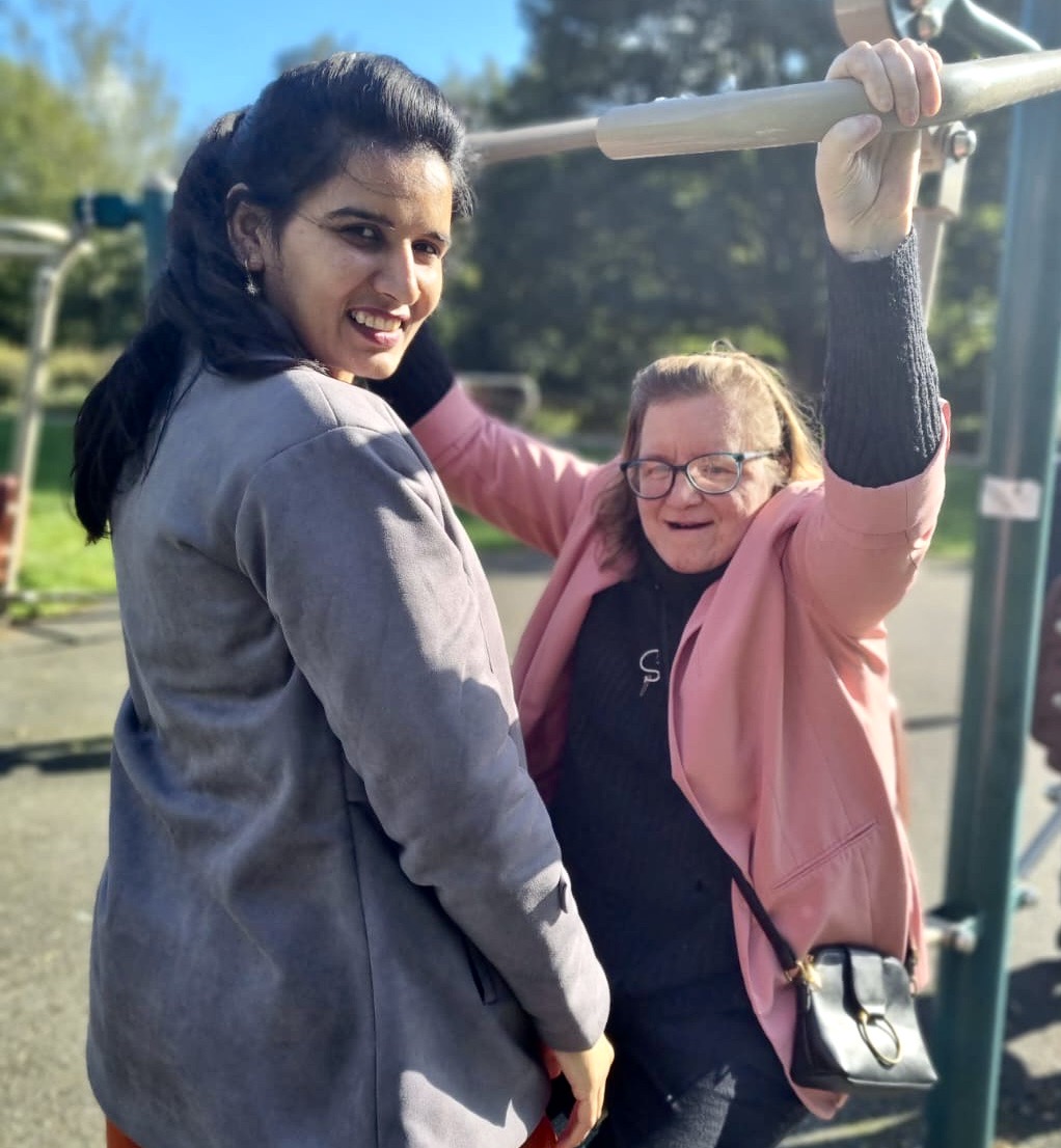 Sophie helping to prepare a meal